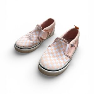 Vans Kids Pink and White Checkered Sneakers